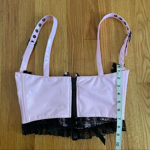 Dolls Kill Pink Widow Burst My Bubble Underbust Lace Up Corset Top - Picture 6 of 8